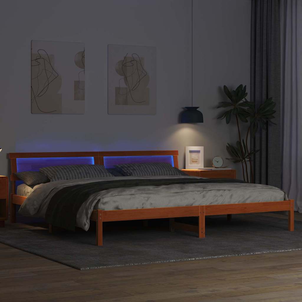 Bedframe Wasbruin 200 x 200 cm Massief grenenhout is nu te koop bij PeponiXL, paradijselijk wonen!