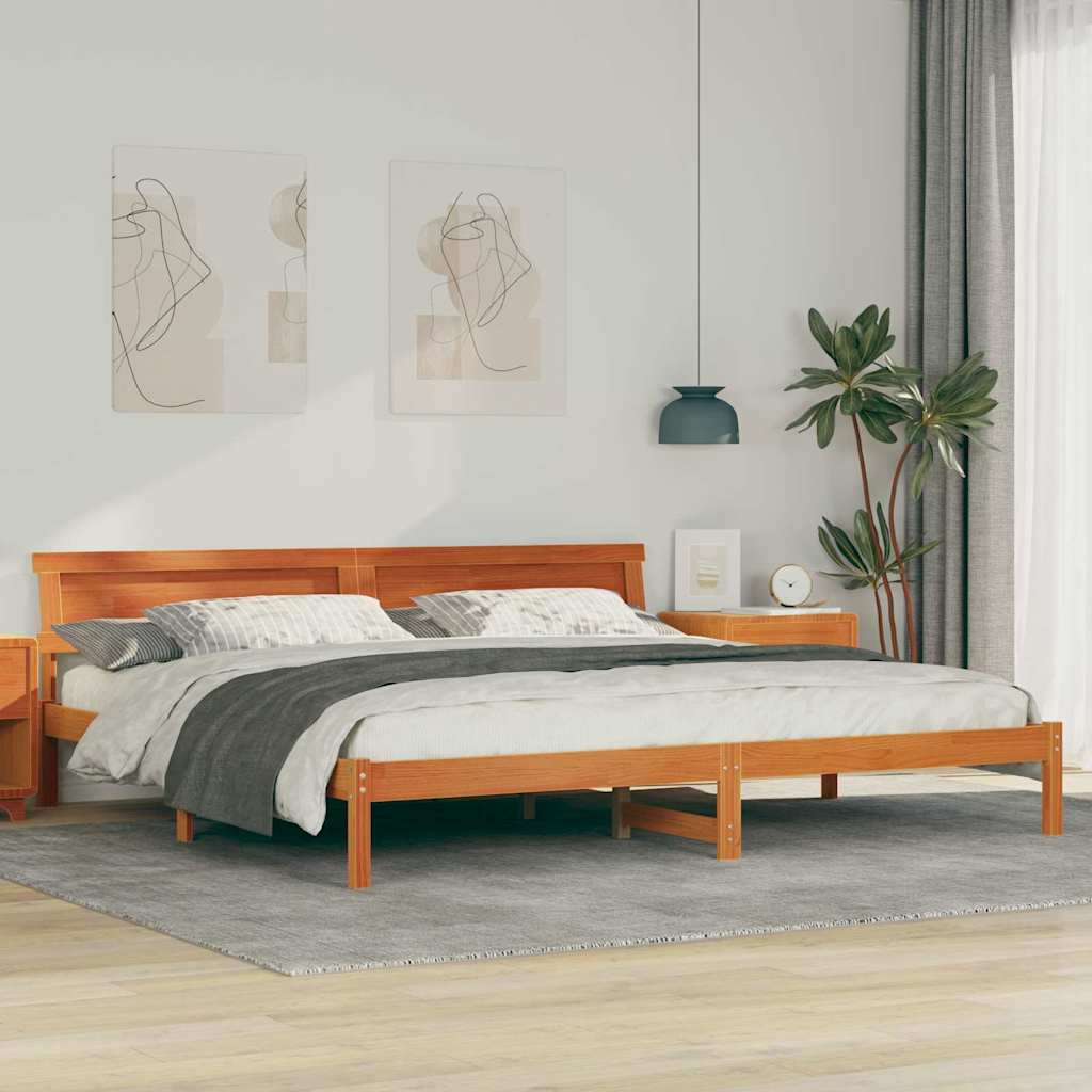 Bedframe Wasbruin 200 x 200 cm Massief grenenhout is nu te koop bij PeponiXL, paradijselijk wonen!