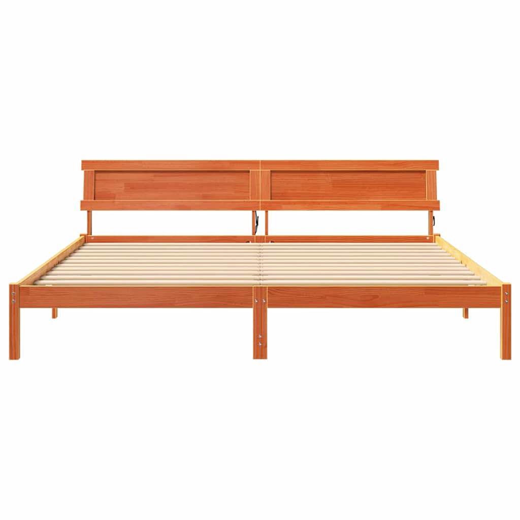 Bedframe Wasbruin 200 x 200 cm Massief grenenhout is nu te koop bij PeponiXL, paradijselijk wonen!