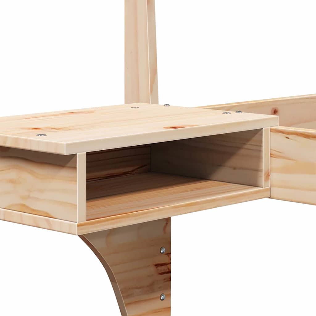 Bedframe met hoofdeinde Bruin 200 x 200 cm Massief grenenhout is nu te koop bij PeponiXL, paradijselijk wonen!