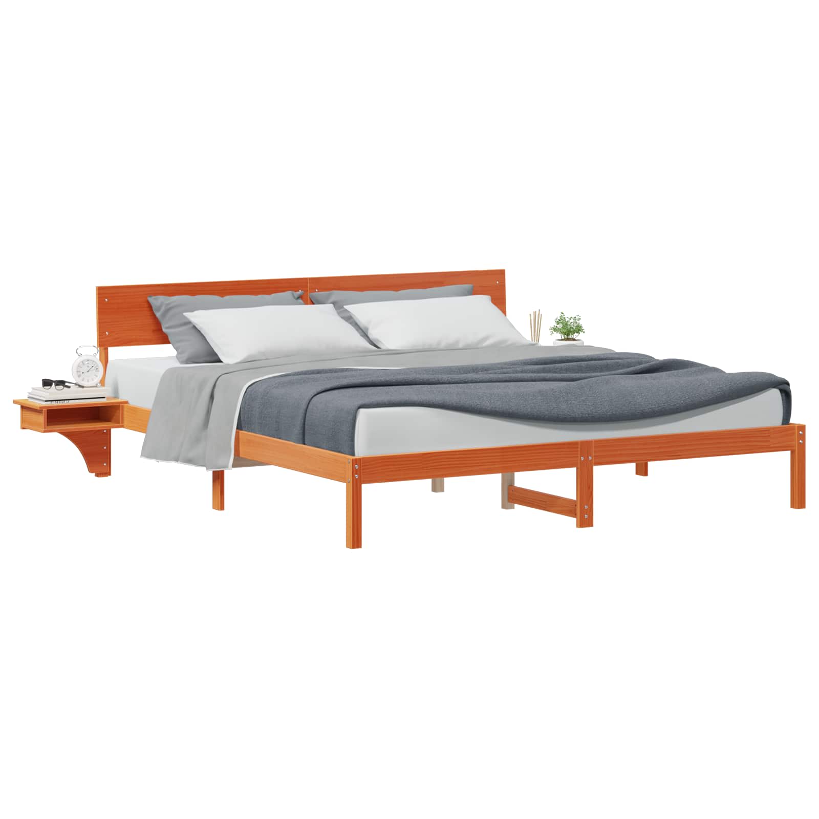 Bedframe Wasbruin 200 x 200 cm Massief grenenhout is nu te koop bij PeponiXL, paradijselijk wonen!
