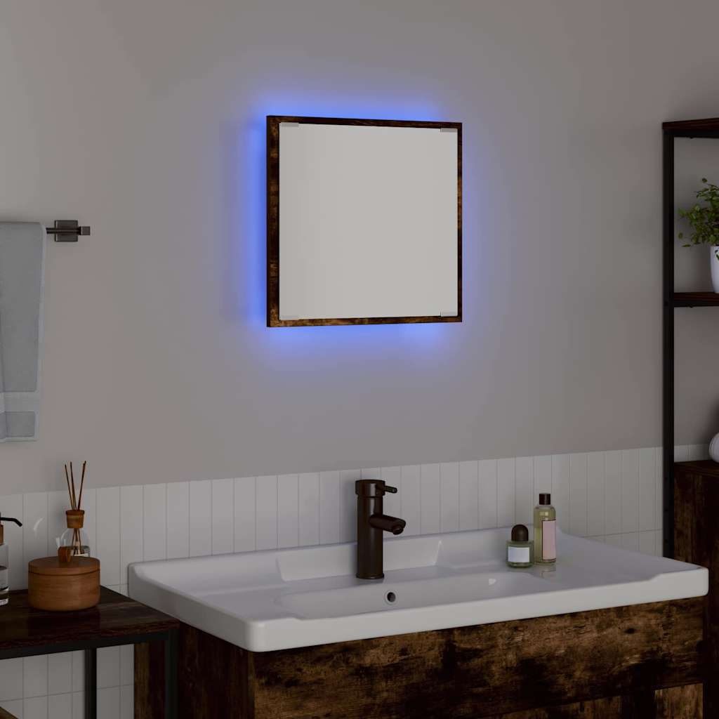 LED Badkamer Spiegel met spiegel Gerookt eiken 40 x 37 x 8.5 cm is nu te koop bij PeponiXL, paradijselijk wonen!