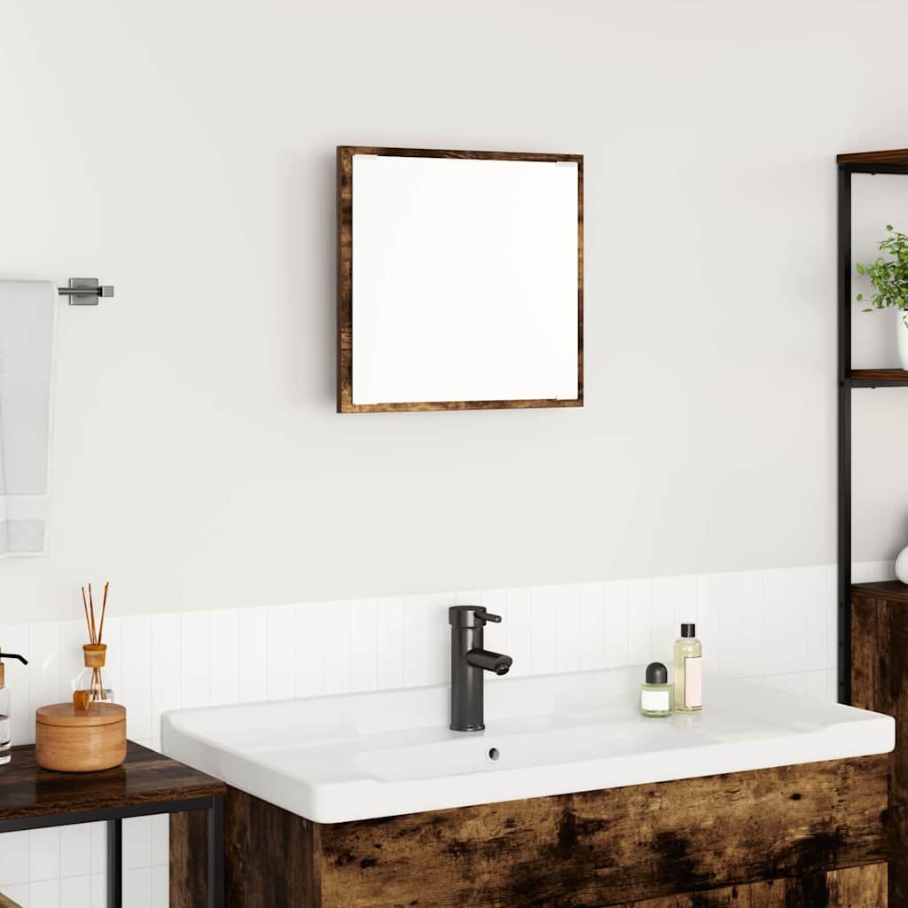 LED Badkamer Spiegel met spiegel Gerookt eiken 40 x 37 x 8.5 cm is nu te koop bij PeponiXL, paradijselijk wonen!
