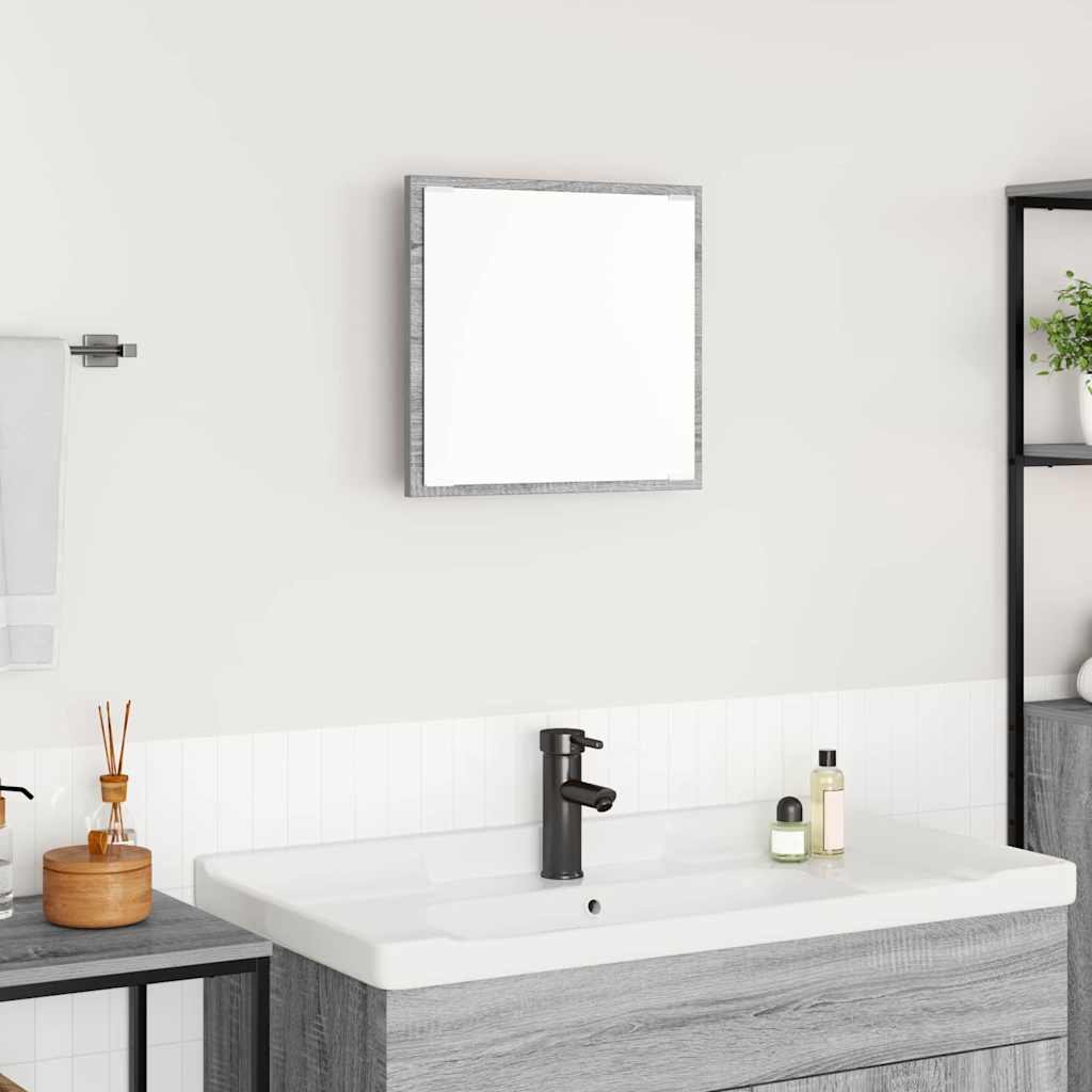 LED Badkamer Spiegel Grijs Sonoma 40 x 37 x 8.5 cm Bewerkt hout is nu te koop bij PeponiXL, paradijselijk wonen!