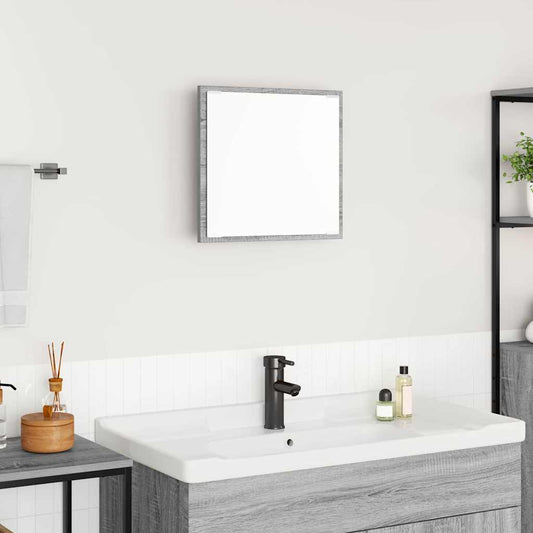 LED Badkamer Spiegel Grijs Sonoma 40 x 37 x 8.5 cm Bewerkt hout is nu te koop bij PeponiXL, paradijselijk wonen!