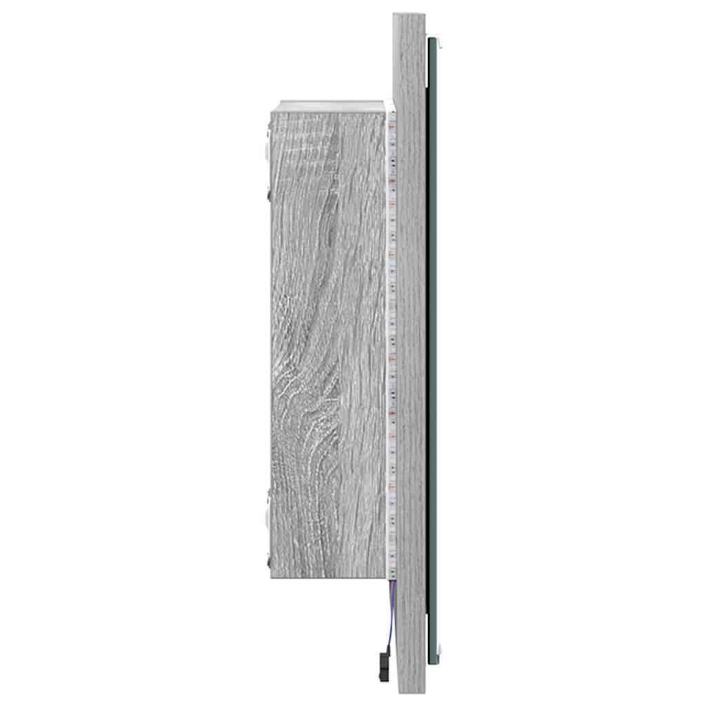 LED Badkamer Spiegel Grijs Sonoma 40 x 37 x 8.5 cm Bewerkt hout is nu te koop bij PeponiXL, paradijselijk wonen!