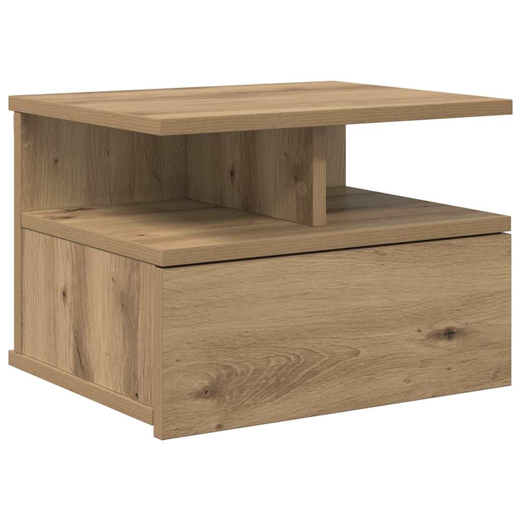 Vliegend Nachtkastje Artisan Eiken 40 x 31 x 28 cm Bewerkt hout is nu te koop bij PeponiXL, paradijselijk wonen!