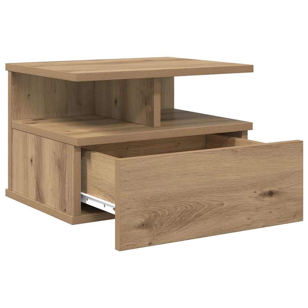Vliegend Nachtkastje Artisan Eiken 40 x 31 x 28 cm Bewerkt hout is nu te koop bij PeponiXL, paradijselijk wonen!