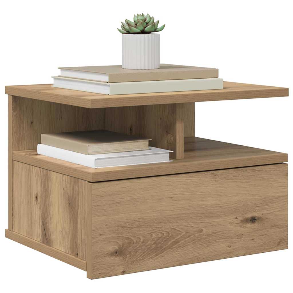 Vliegend Nachtkastje Artisan Eiken 40 x 31 x 28 cm Bewerkt hout is nu te koop bij PeponiXL, paradijselijk wonen!