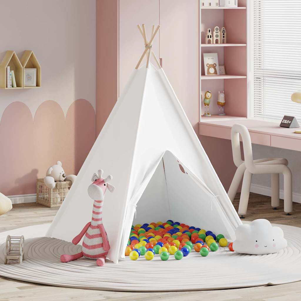 Teepee Tent Wit 120 x 120 x 150 cm Stof en Plastic is nu te koop bij PeponiXL, paradijselijk wonen!
