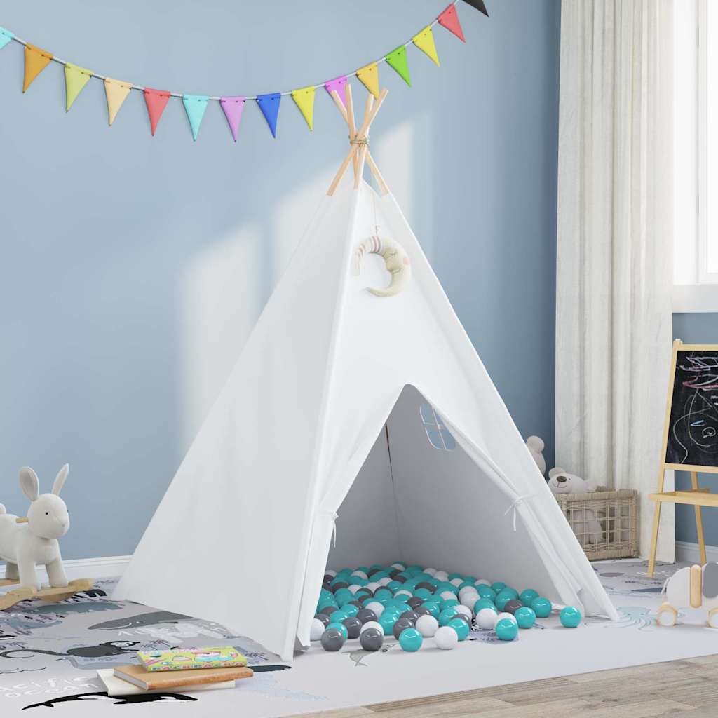 Teepee Tent Wit 120 x 120 x 150 cm Stof en Plastic is nu te koop bij PeponiXL, paradijselijk wonen!