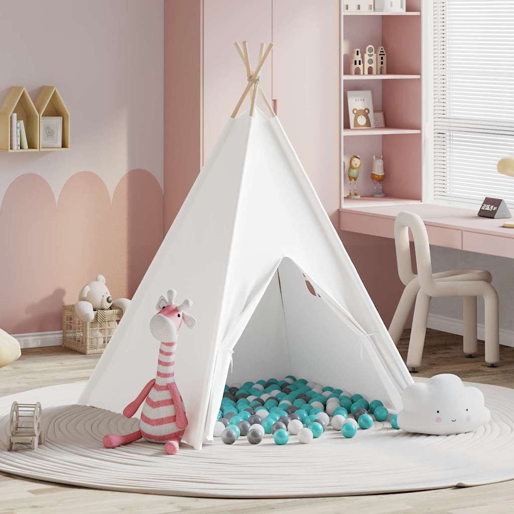 Teepee Tent Wit 120 x 120 x 150 cm Stof en Plastic is nu te koop bij PeponiXL, paradijselijk wonen!
