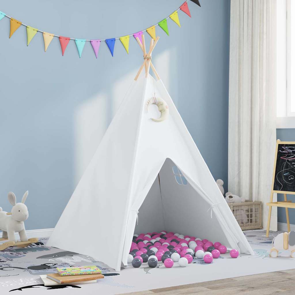 Teepee Tent Wit 120 x 120 x 150 cm Stof en Plastic is nu te koop bij PeponiXL, paradijselijk wonen!