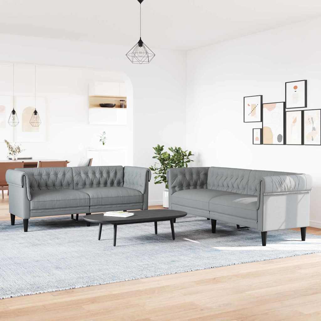 Woonkamer Bank 2 pcs Lichtgrijs 201,5 x 74,5 x 74,5 cm Stof is nu te koop bij PeponiXL, paradijselijk wonen!