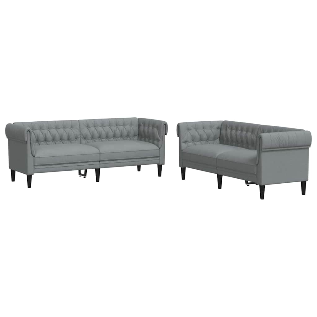 Woonkamer Bank 2 pcs Lichtgrijs 201,5 x 74,5 x 74,5 cm Stof is nu te koop bij PeponiXL, paradijselijk wonen!