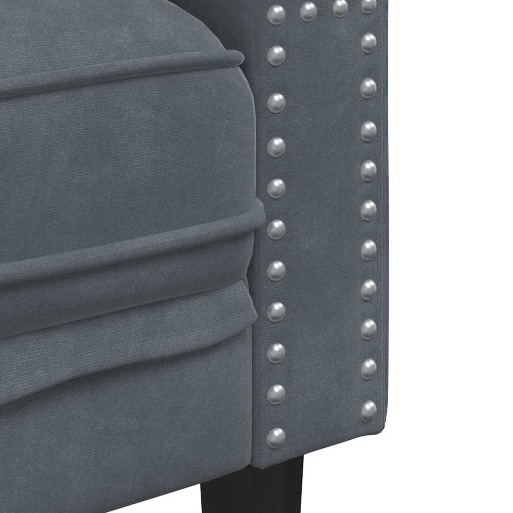 Woonkamer Bank 3 pcs Donkergrijs 194 x 74,5 x 70,5 cm Fluweel is nu te koop bij PeponiXL, paradijselijk wonen!