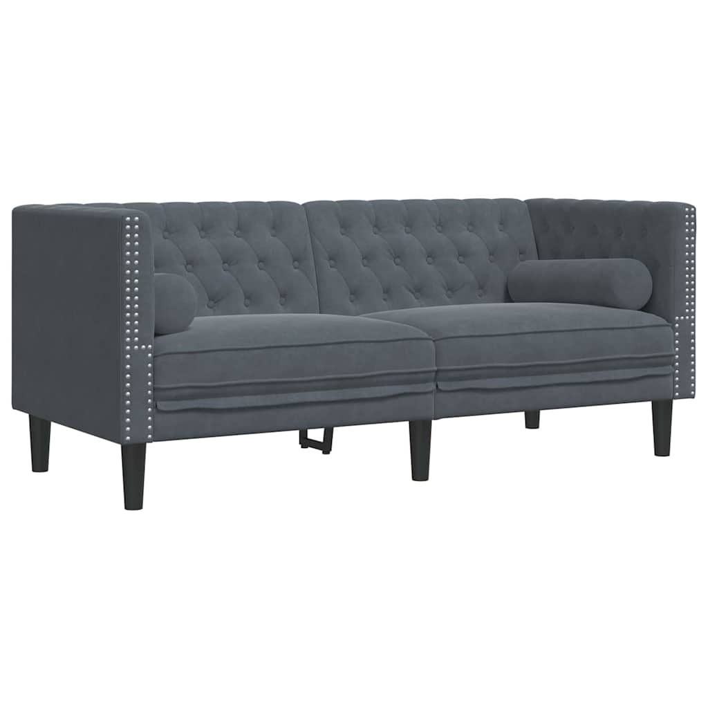 Woonkamer Bank 3 pcs Donkergrijs 194 x 74,5 x 70,5 cm Fluweel is nu te koop bij PeponiXL, paradijselijk wonen!