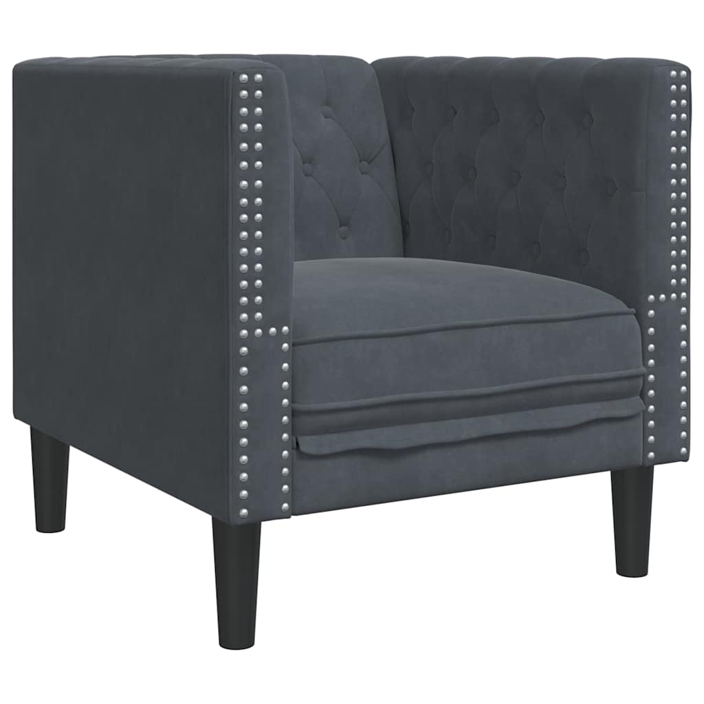 Woonkamer Bank 3 pcs Donkergrijs 194 x 74,5 x 70,5 cm Fluweel is nu te koop bij PeponiXL, paradijselijk wonen!