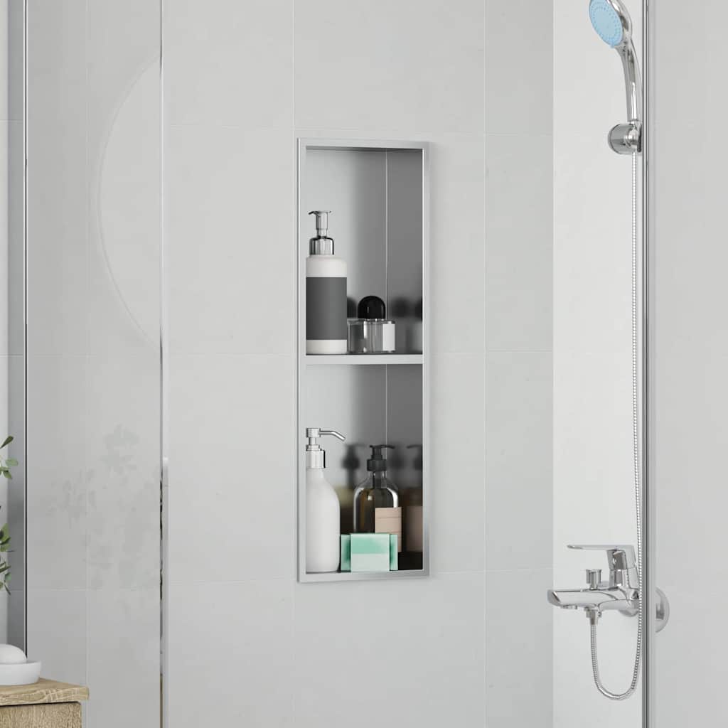 Douche Niche Zilver 60 x 20 x 9,5 cm Roestvrij staal is nu te koop bij PeponiXL, paradijselijk wonen!