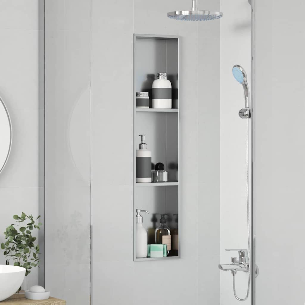 Douche Niche Zilver 90 x 20 x 9,5 cm Roestvrij staal is nu te koop bij PeponiXL, paradijselijk wonen!