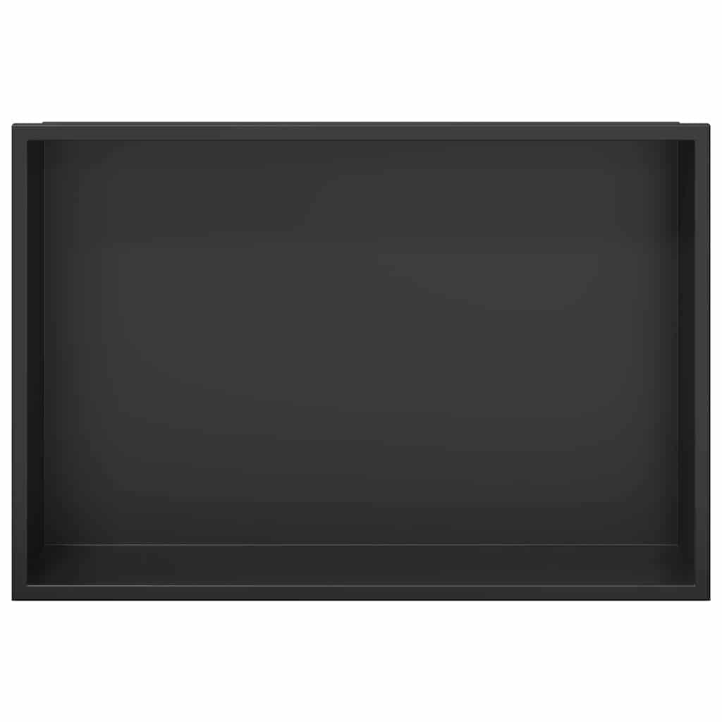 Douche Niche Zwart 45 x 30 x 9.5 cm Roestvrij staal is nu te koop bij PeponiXL, paradijselijk wonen!