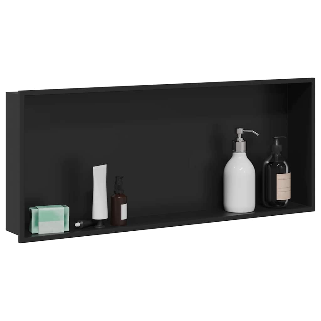 Douche Niche Zwart 75 x 30 x 9,5 cm Roestvrij staal is nu te koop bij PeponiXL, paradijselijk wonen!