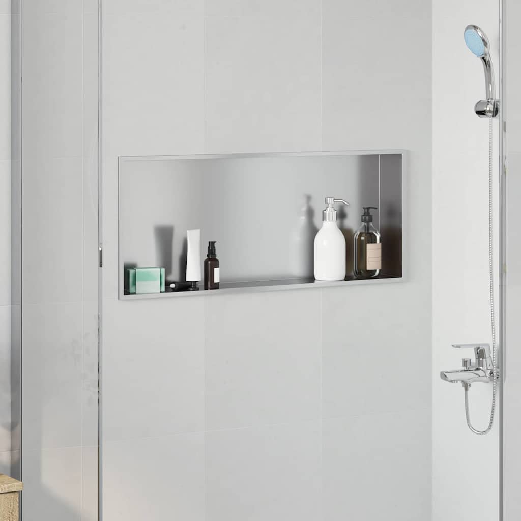 Douche Niche Zilver 75 x 30 x 9,5 cm Roestvrij staal is nu te koop bij PeponiXL, paradijselijk wonen!