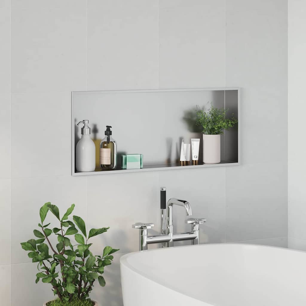Douche Niche Zilver 75 x 30 x 9,5 cm Roestvrij staal is nu te koop bij PeponiXL, paradijselijk wonen!