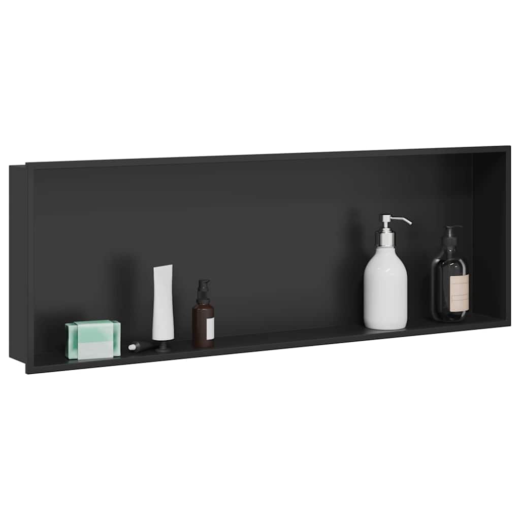 Douche Niche Zwart 90 x 30 x 9,5 cm Roestvrij staal is nu te koop bij PeponiXL, paradijselijk wonen!