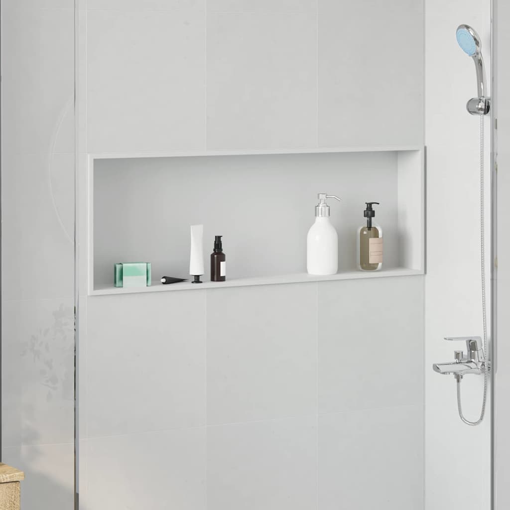 Douche Niche Wit 90 x 30 x 9,5 cm Roestvrij staal is nu te koop bij PeponiXL, paradijselijk wonen!