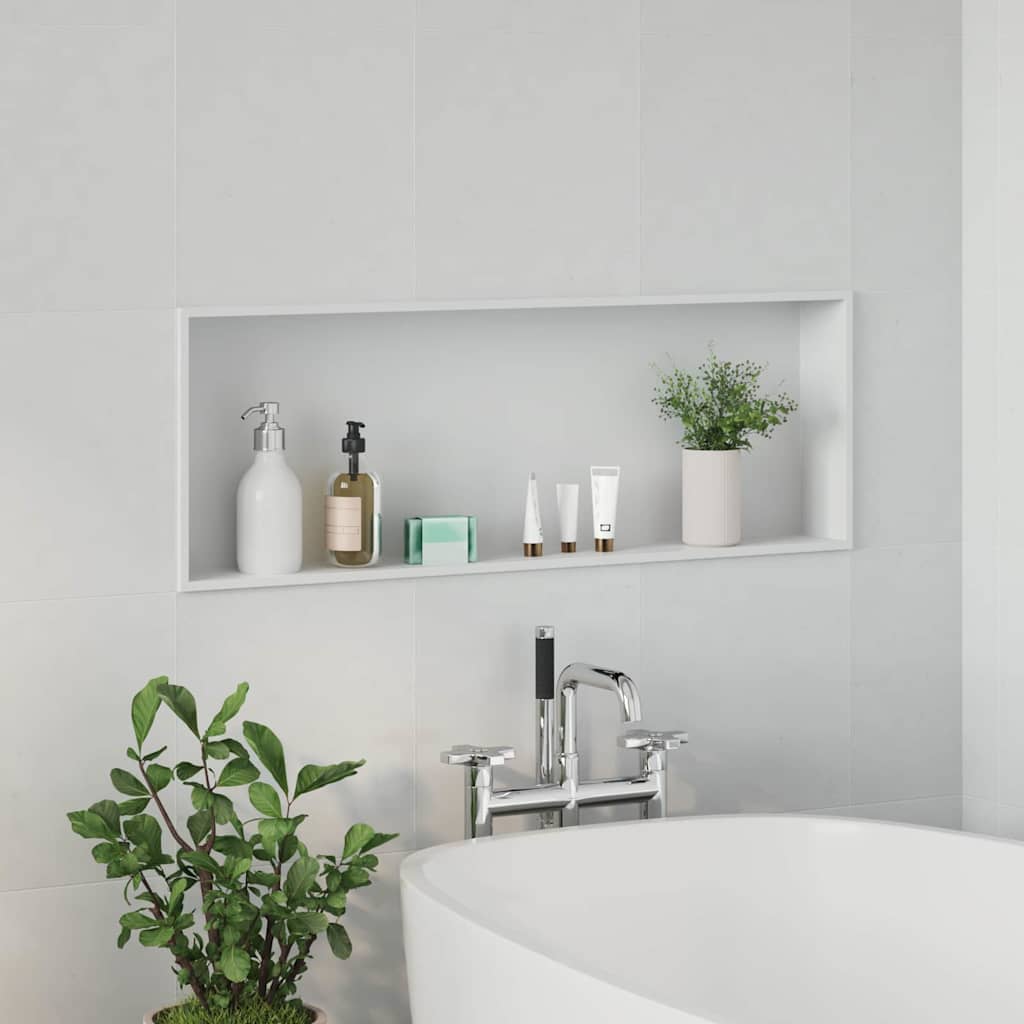 Douche Niche Wit 90 x 30 x 9,5 cm Roestvrij staal is nu te koop bij PeponiXL, paradijselijk wonen!