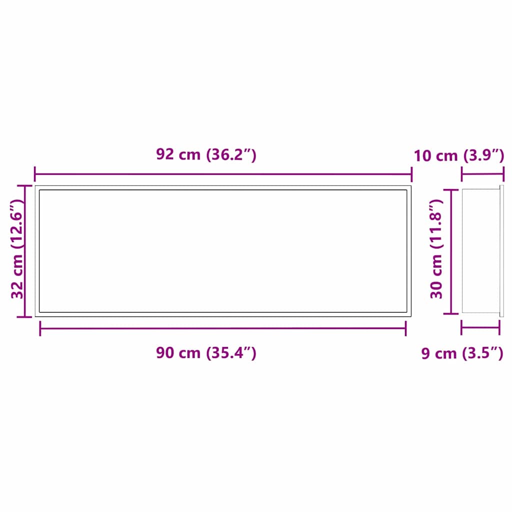 Douche Niche Wit 90 x 30 x 9,5 cm Roestvrij staal is nu te koop bij PeponiXL, paradijselijk wonen!