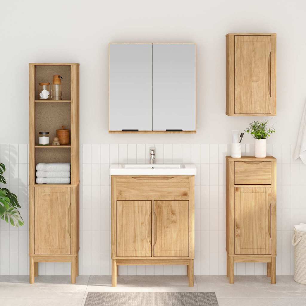 Badkamerkast FLORO Wasbruin 35 x 30 x 90 cm Massief Vurenhout is nu te koop bij PeponiXL, paradijselijk wonen!