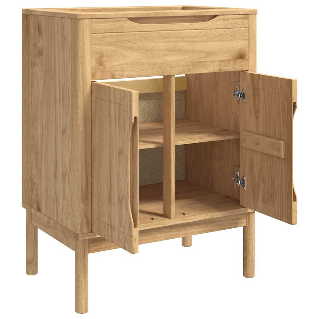 Badkamer wastafelkast met plank FLORO Wasbruin 60 x 40 x 80 cm is nu te koop bij PeponiXL, paradijselijk wonen!