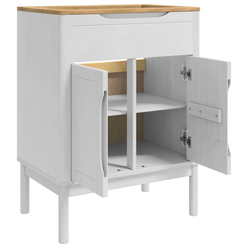 Badkamer wastafelkast met plank FLORO Wit 60 x 40 x 80 cm is nu te koop bij PeponiXL, paradijselijk wonen!