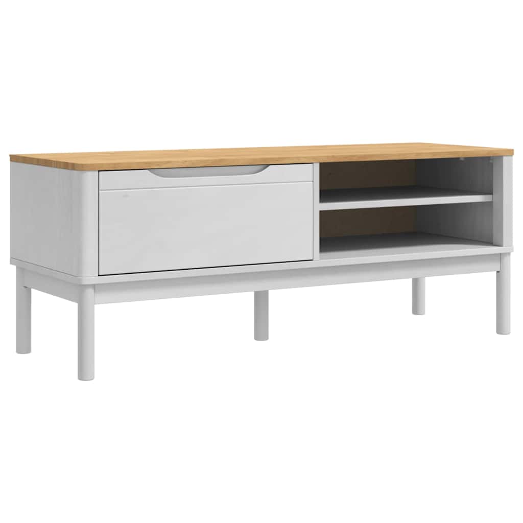 Hal bank met lade FLORO Wit 115 x 40 x 45 cm Massief Vurenhout is nu te koop bij PeponiXL, paradijselijk wonen!
