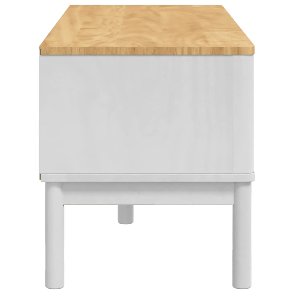 Hal bank met lade FLORO Wit 115 x 40 x 45 cm Massief Vurenhout is nu te koop bij PeponiXL, paradijselijk wonen!