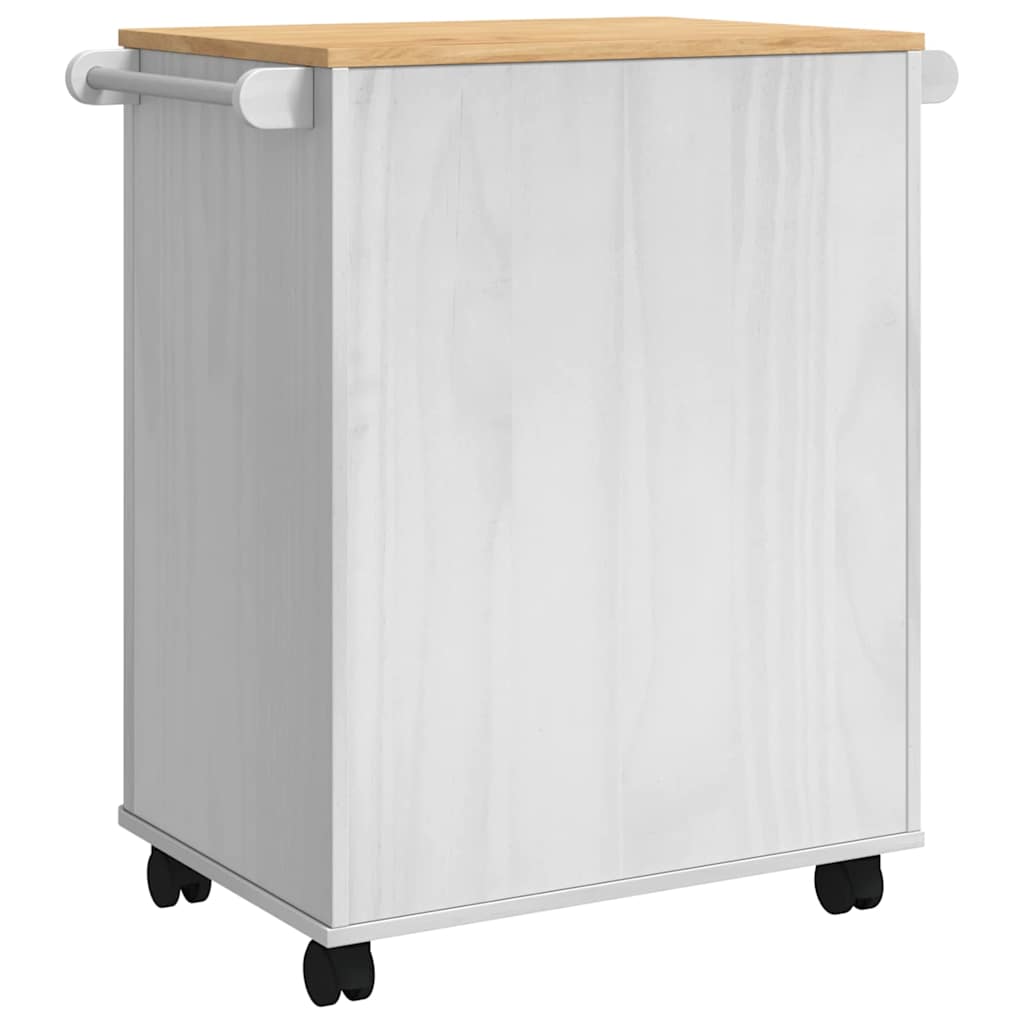 Keuken Trolley FLORO Wit 72,5 x 45 x 80 cm Massief Vurenhout is nu te koop bij PeponiXL, paradijselijk wonen!