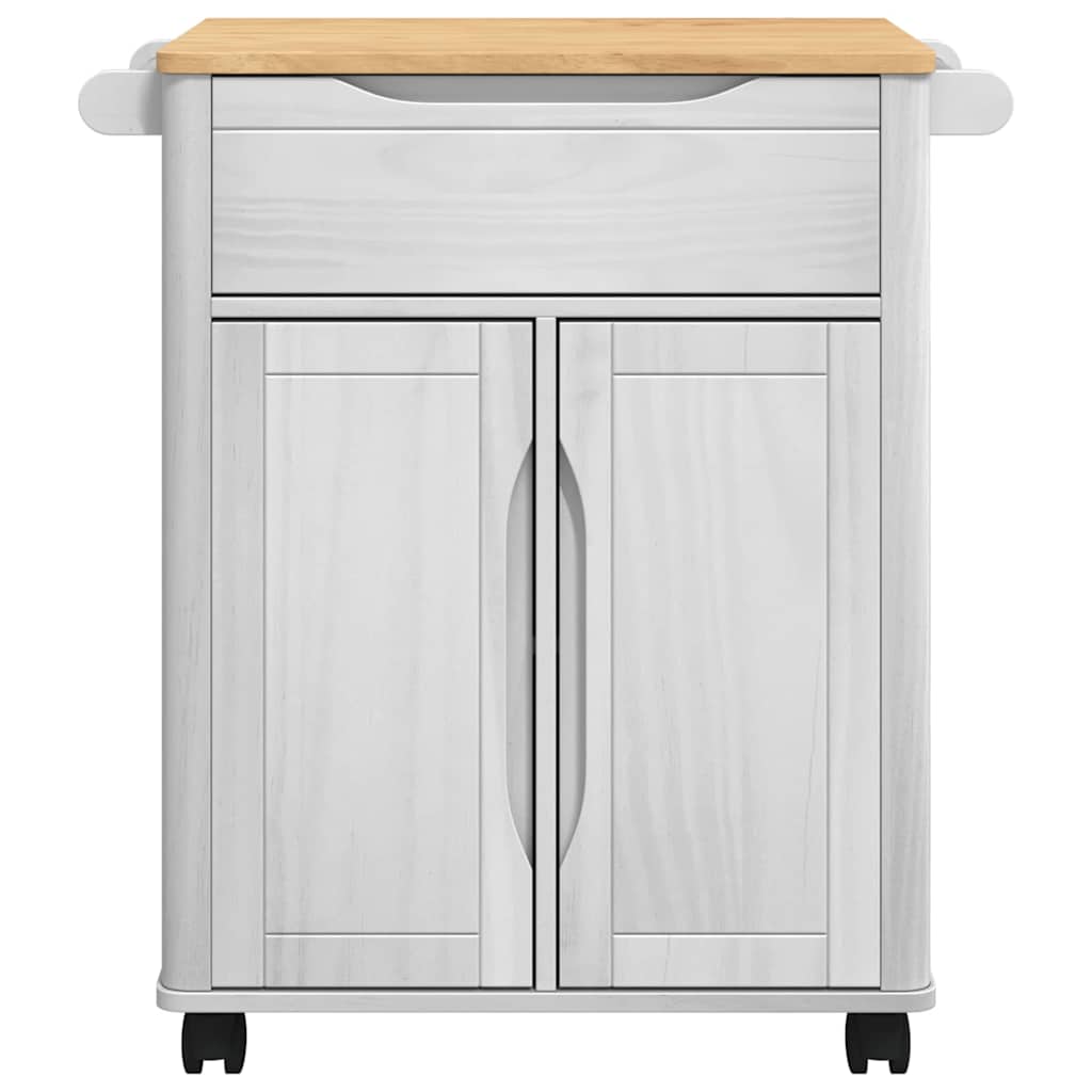 Keuken Trolley FLORO Wit 72,5 x 45 x 80 cm Massief Vurenhout is nu te koop bij PeponiXL, paradijselijk wonen!