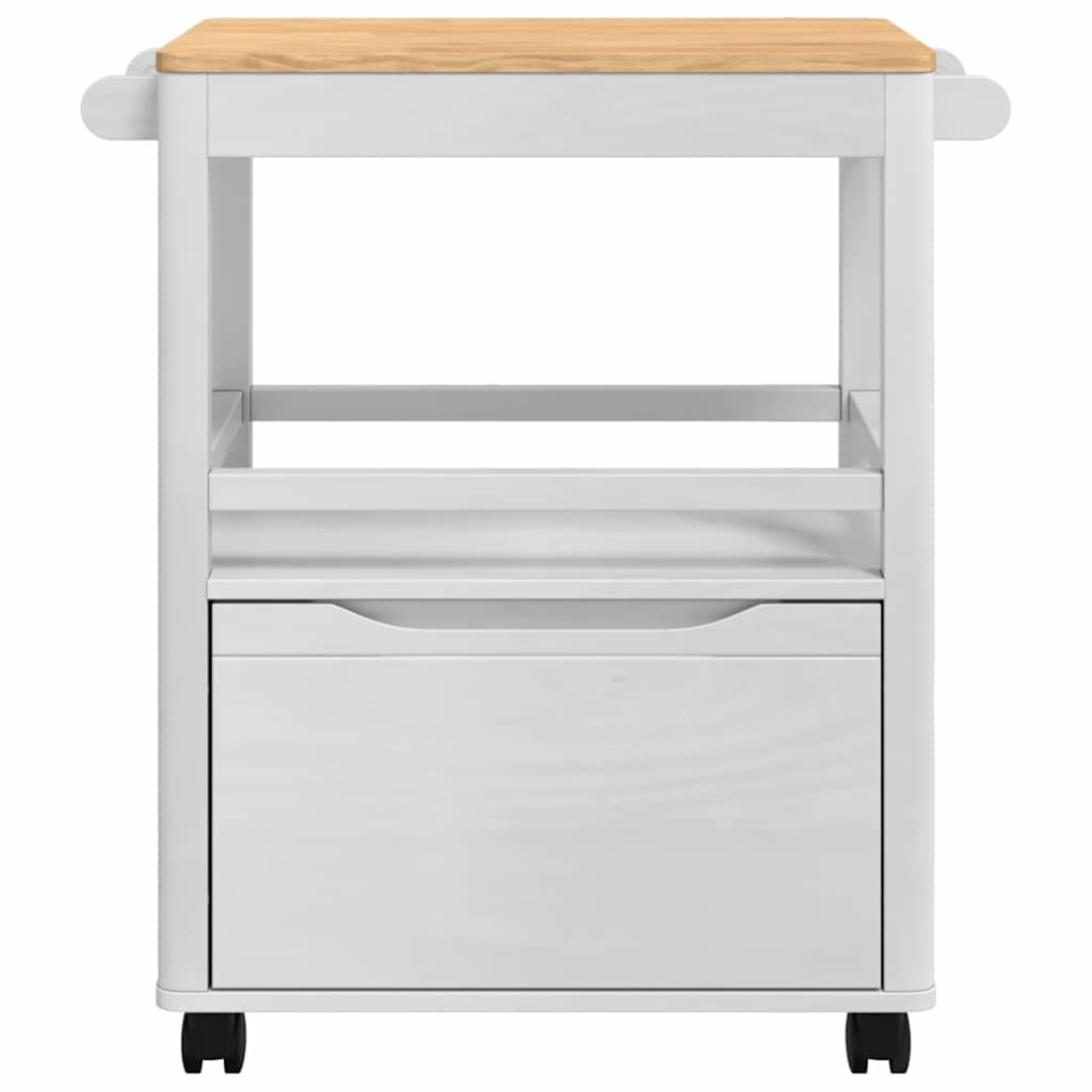 Keuken Trolley FLORO Wit 72,5 x 45 x 80 cm Massief Vurenhout is nu te koop bij PeponiXL, paradijselijk wonen!