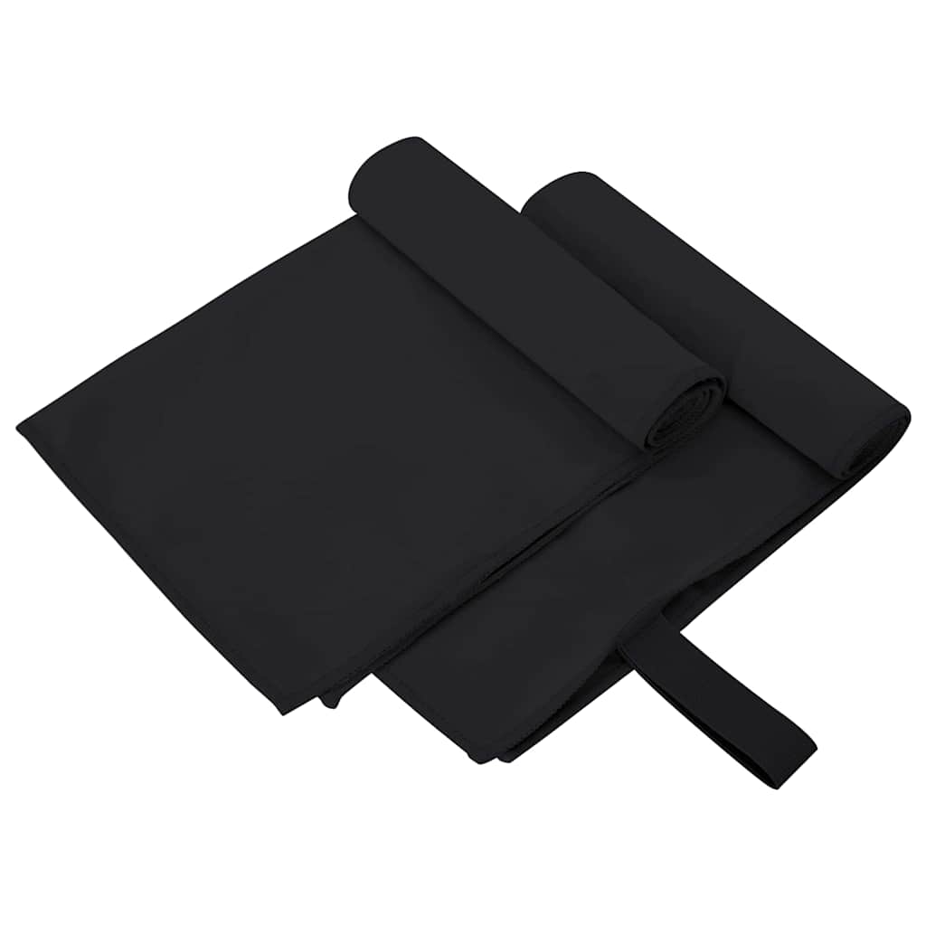 Sporthanddoeken 2 pcs Zwart 50 x 30 cm Polyester en polyamide is nu te koop bij PeponiXL, paradijselijk wonen!