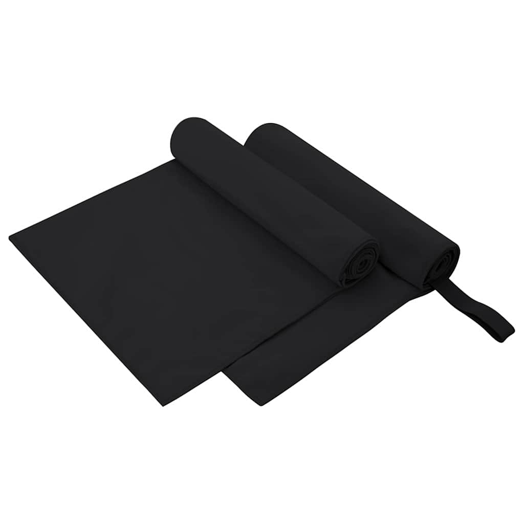Sporthanddoeken 2 pcs Zwart 100 x 50 cm Polyester en polyamide is nu te koop bij PeponiXL, paradijselijk wonen!
