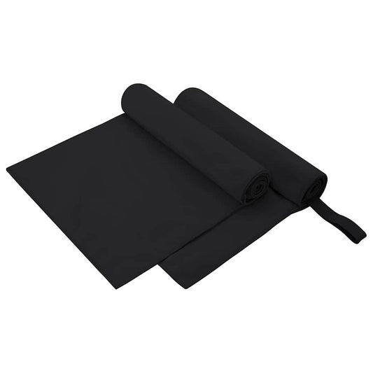Sporthanddoeken 2 pcs Zwart 100 x 50 cm Polyester en polyamide is nu te koop bij PeponiXL, paradijselijk wonen!