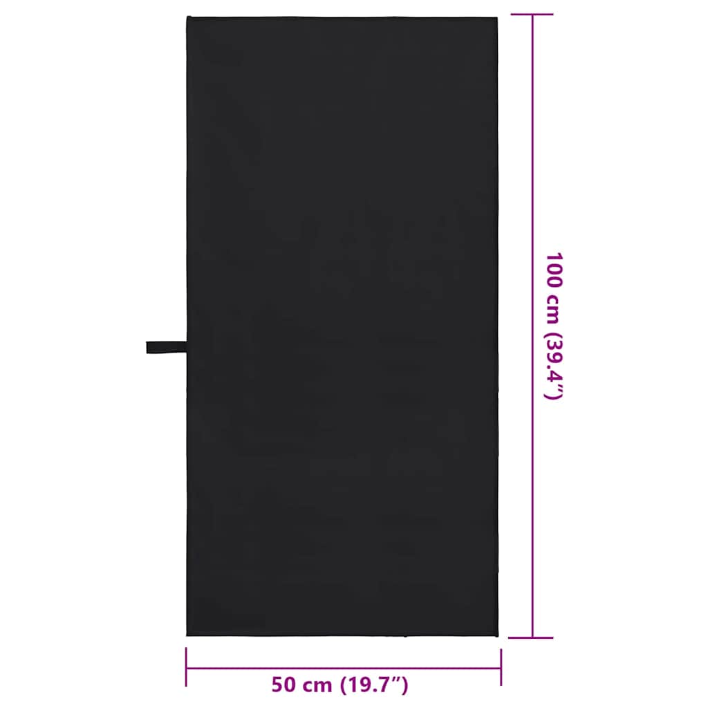 Sporthanddoeken 2 pcs Zwart 100 x 50 cm Polyester en polyamide is nu te koop bij PeponiXL, paradijselijk wonen!