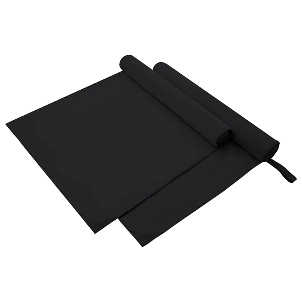 Sporthanddoeken 2 pcs Zwart 180 x 90 cm Polyester en polyamide is nu te koop bij PeponiXL, paradijselijk wonen!