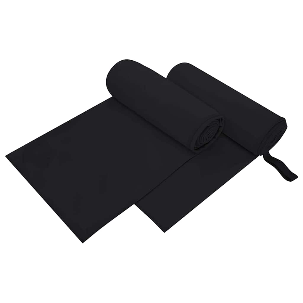 Sporthanddoeken 2 pcs Zwart 200 x 100 cm Polyester en polyamide is nu te koop bij PeponiXL, paradijselijk wonen!