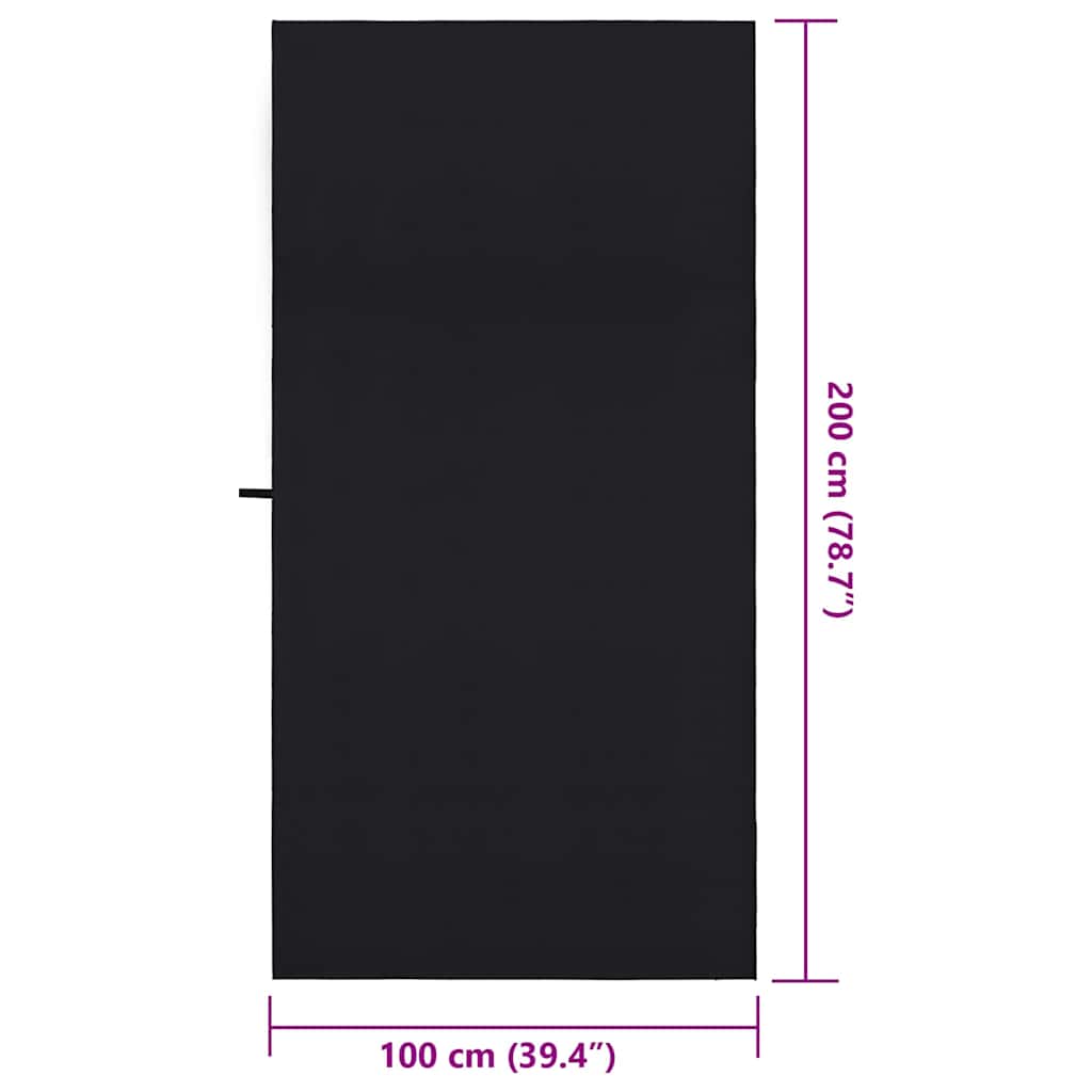 Sporthanddoeken 2 pcs Zwart 200 x 100 cm Polyester en polyamide is nu te koop bij PeponiXL, paradijselijk wonen!