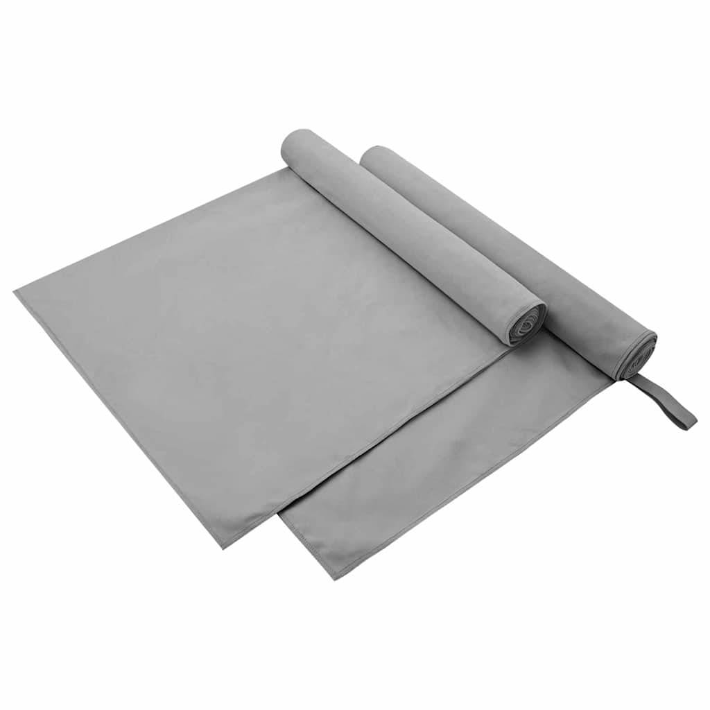 Sporthanddoeken 2 pcs Donkergrijs 90 x 180 cm is nu te koop bij PeponiXL, paradijselijk wonen!