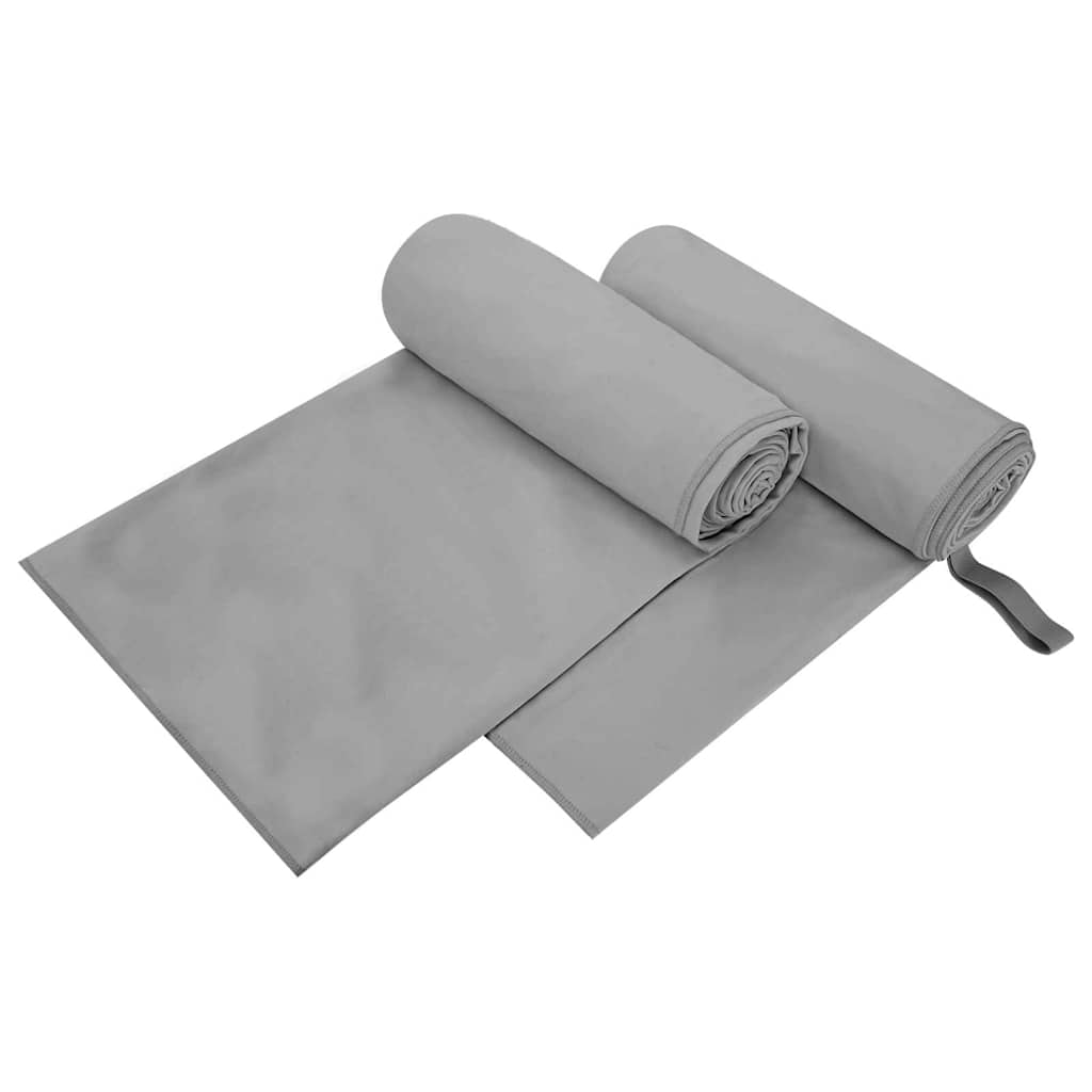 Sporthanddoeken 2 pcs Donkergrijs 200 x 100 cm is nu te koop bij PeponiXL, paradijselijk wonen!