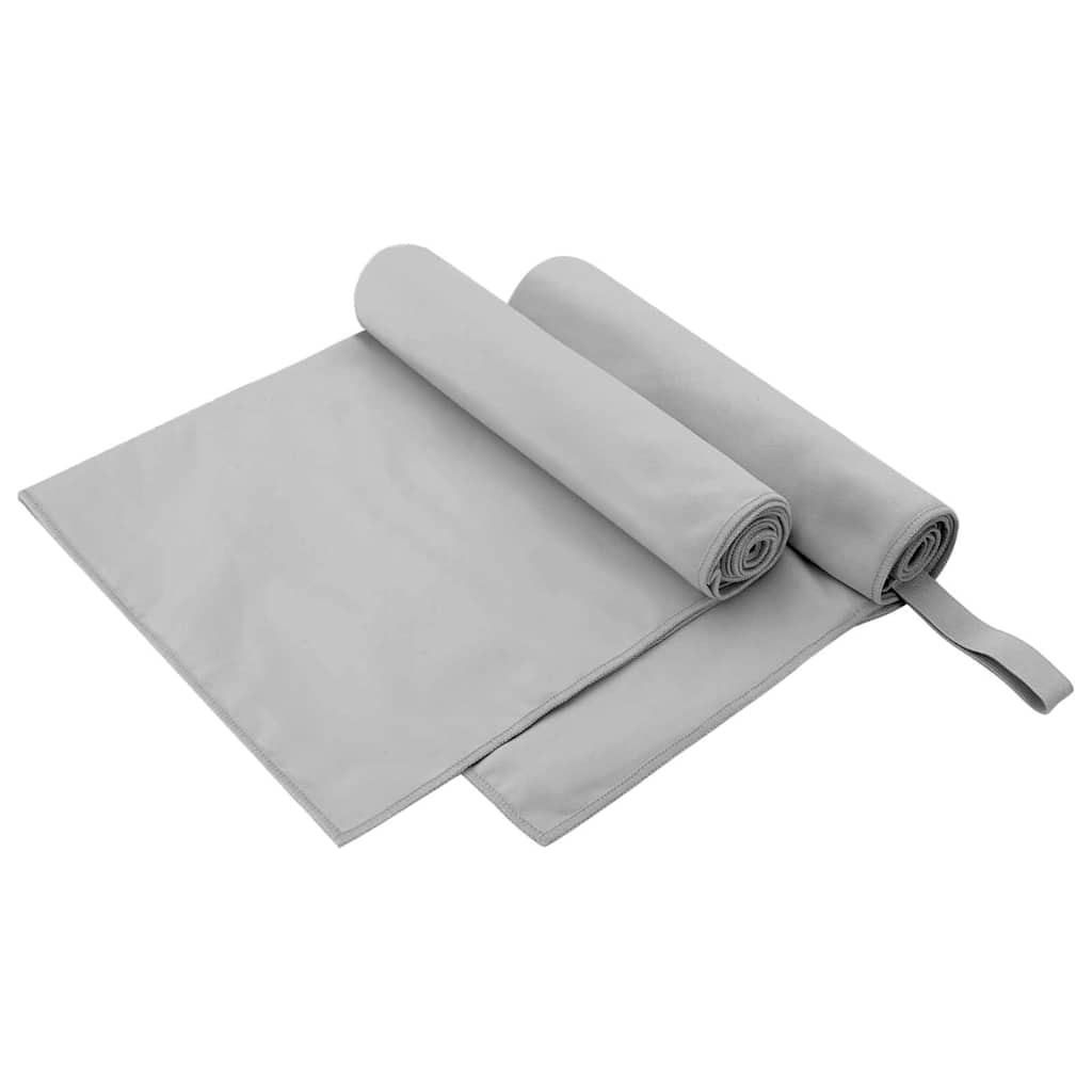Sporthanddoeken 2 pcs Grijs 100 x 50 cm Polyester en polyamide is nu te koop bij PeponiXL, paradijselijk wonen!
